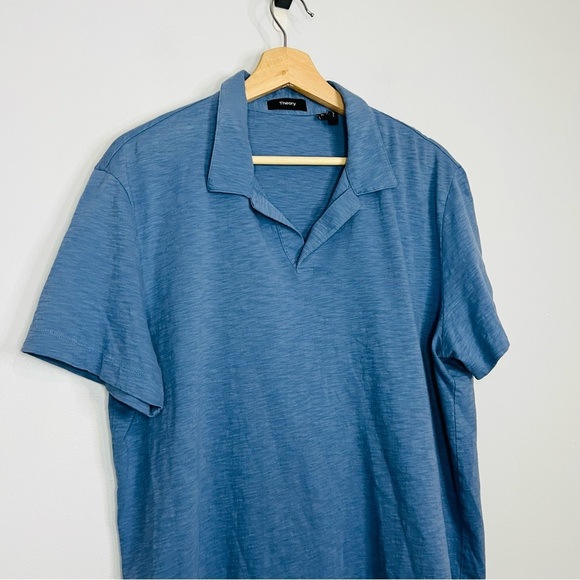 Theory Cosmos Blue Willem Casual Polo XL - Picture 3 of 6